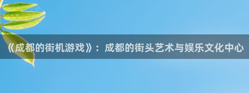 庄闲游戏官方app：《成都的街机游戏》：成都的街头艺术与娱乐